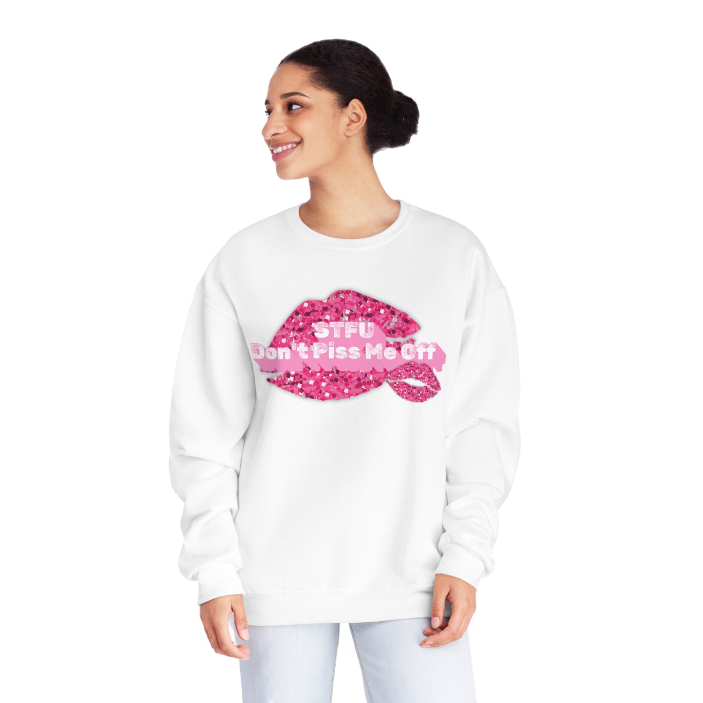 Funny Quote STFU Sweatshirt, Gift for Sarcastic Friend, Crewneck Jumper, Humorous Pullover, Unisex Apparel