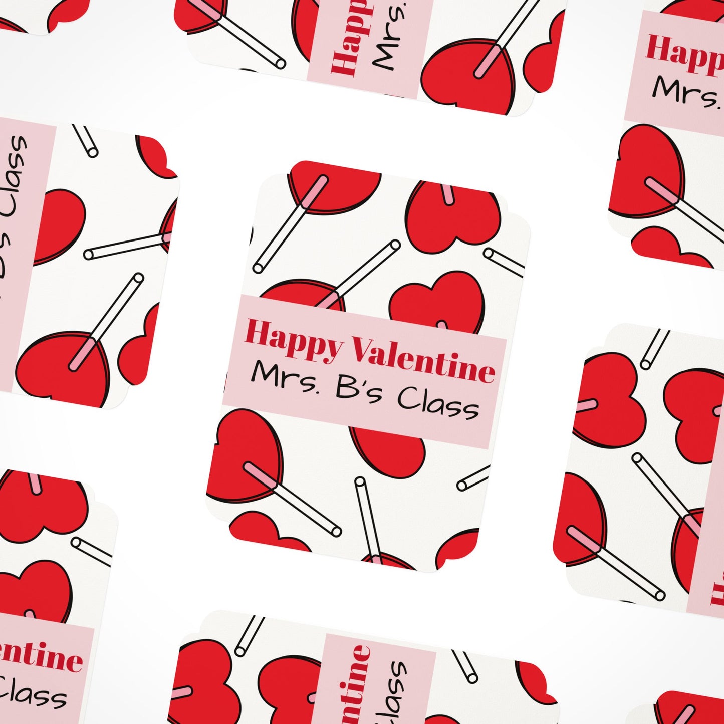 Valentine's Day Teacher Postcards (1-45 pcs) Personalized Name, Classroom Gifts, Student Valentines, Customizable School Stationery, Bulk