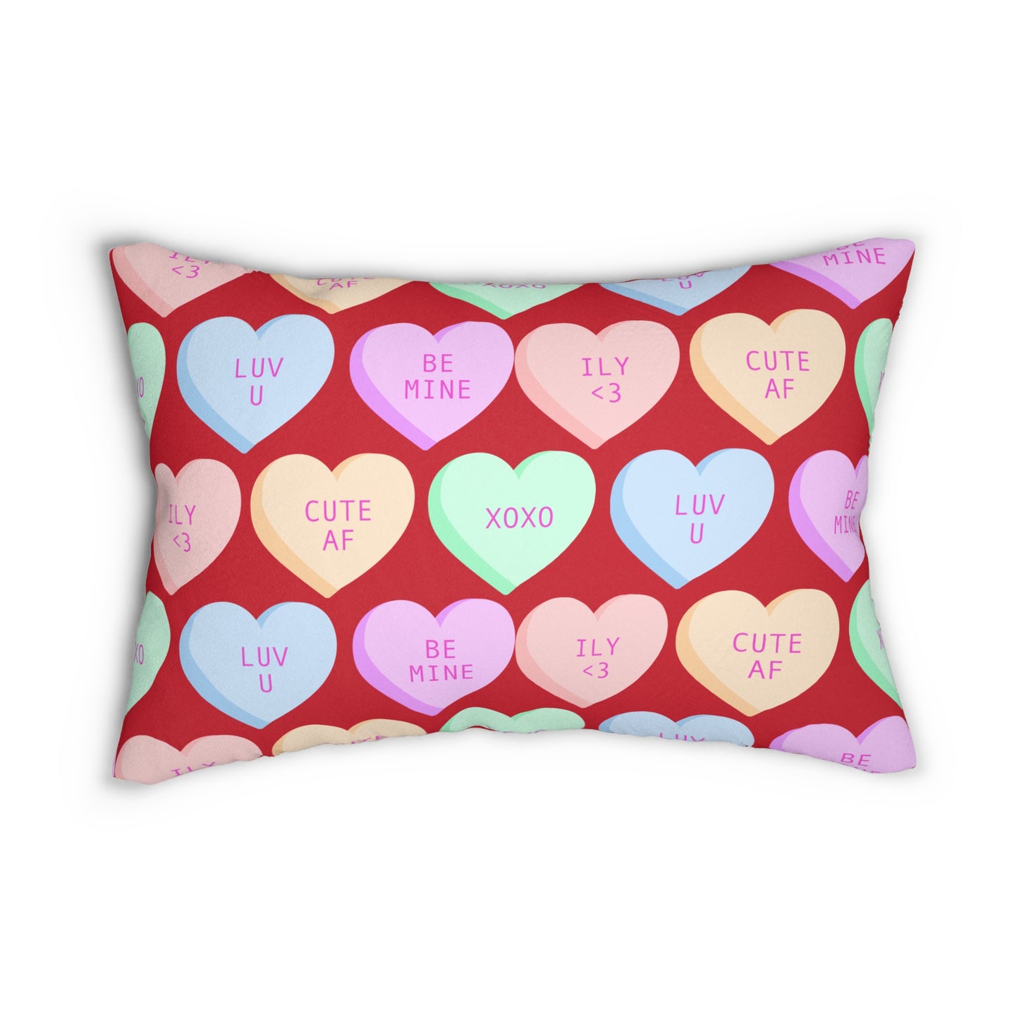 Valentine pillow Be Mine, Love Heart Cushion, Romantic Decor Gift, Happy Valentine Pillow IncludedSpun Polyester Lumbar Pillow