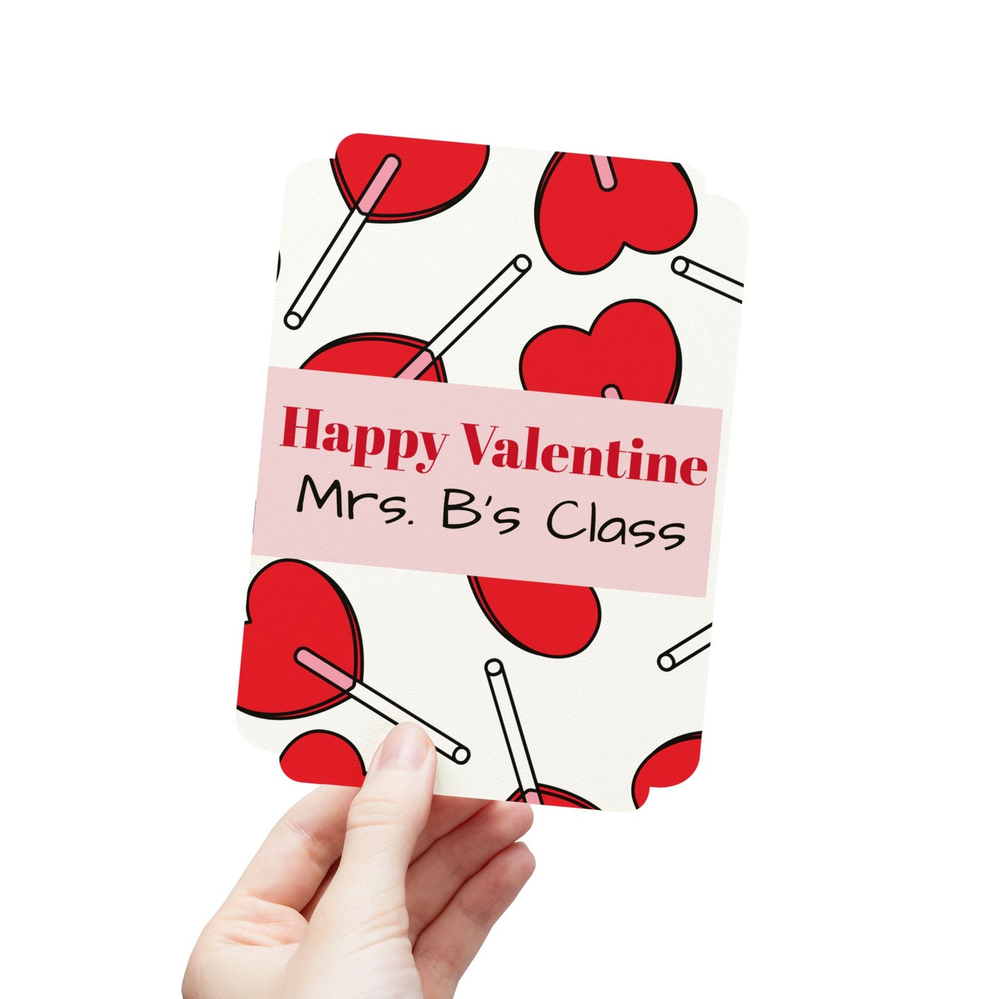 Valentine's Day Teacher Postcards (1-45 pcs) Personalized Name, Classroom Gifts, Student Valentines, Customizable School Stationery, Bulk