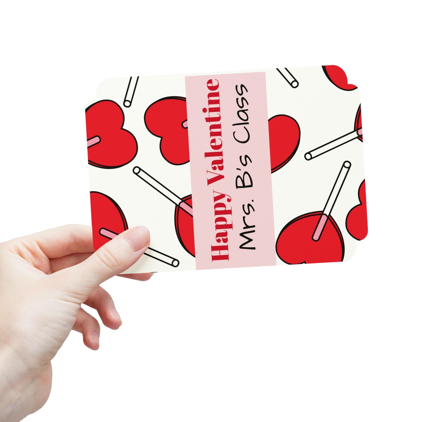 Valentine's Day Teacher Postcards (1-45 pcs) Personalized Name, Classroom Gifts, Student Valentines, Customizable School Stationery, Bulk