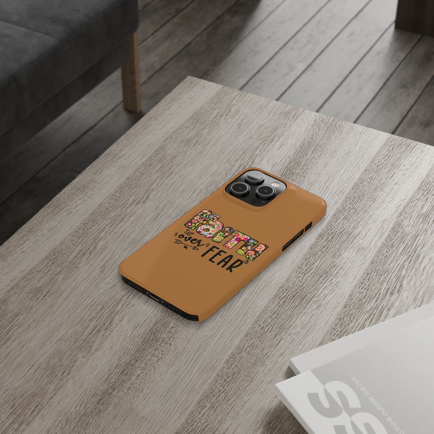 Faith Over Fear Slim Phone Case - Christian Fashion Gifts for Christmas, Religious Phone Cover, Inspirational Smartphone Case, Christian