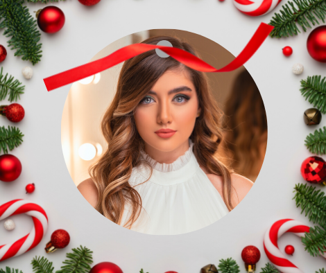 Merry Christmas Photo Ornament - 3.5 inch round