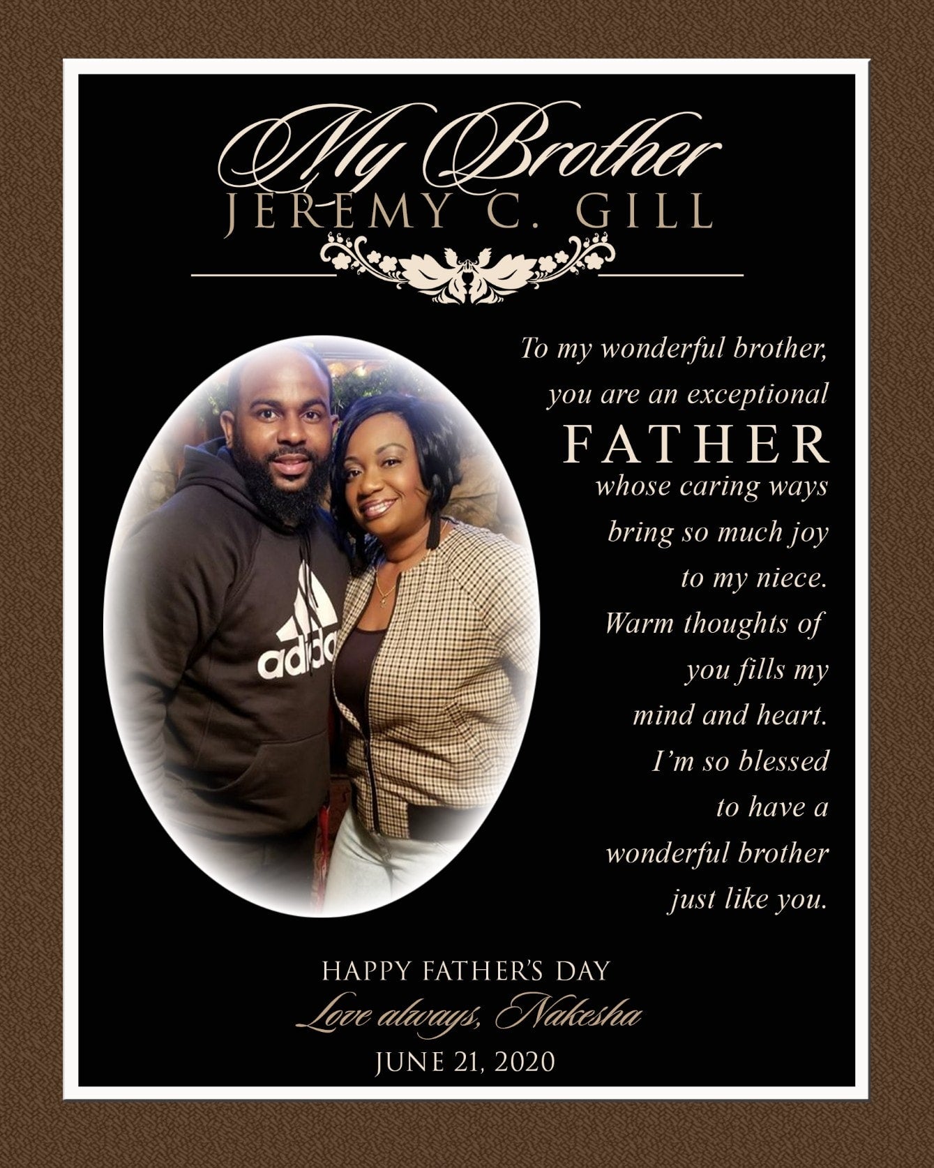 Custom Father's Day Plaques FRAME INCLUDED