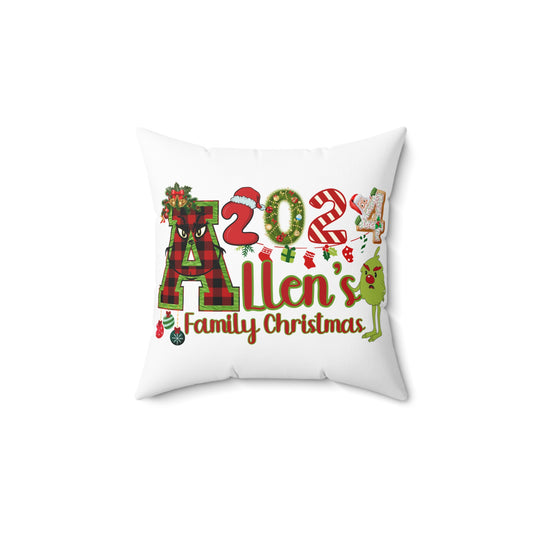 Christmas Crew Personalized Square Pillow, Family Decorations, Photoshoot, Home Decor, Holiday Gifts, Festive Pillows