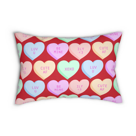 Valentine pillow  Be Mine, Love Heart Cushion, Romantic Decor Gift, Happy Valentine Pillow IncludedSpun Polyester Lumbar Pillow