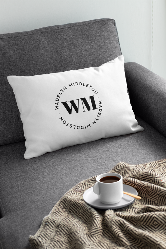 Circle Monogram and Name Pillowcase