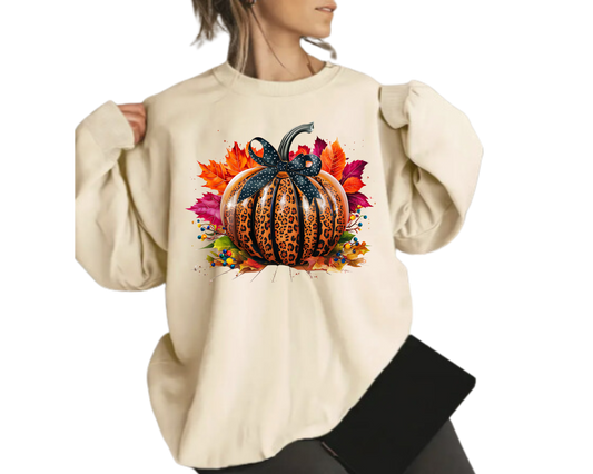 Cozy Leopard Fall Sweatshirt – Autumn Vibes, adult, toddler, baby
