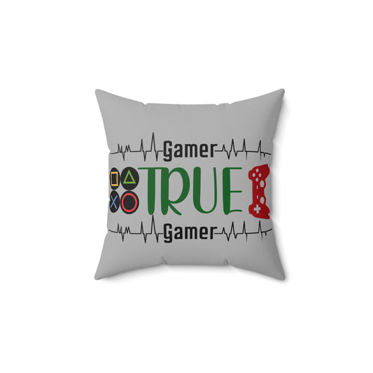 Gamer Boy Personalized Spun Pillow, Sports Room Decor, Gift for Boys, Custom Name Throw Cushion, Kids Bedroom Decor