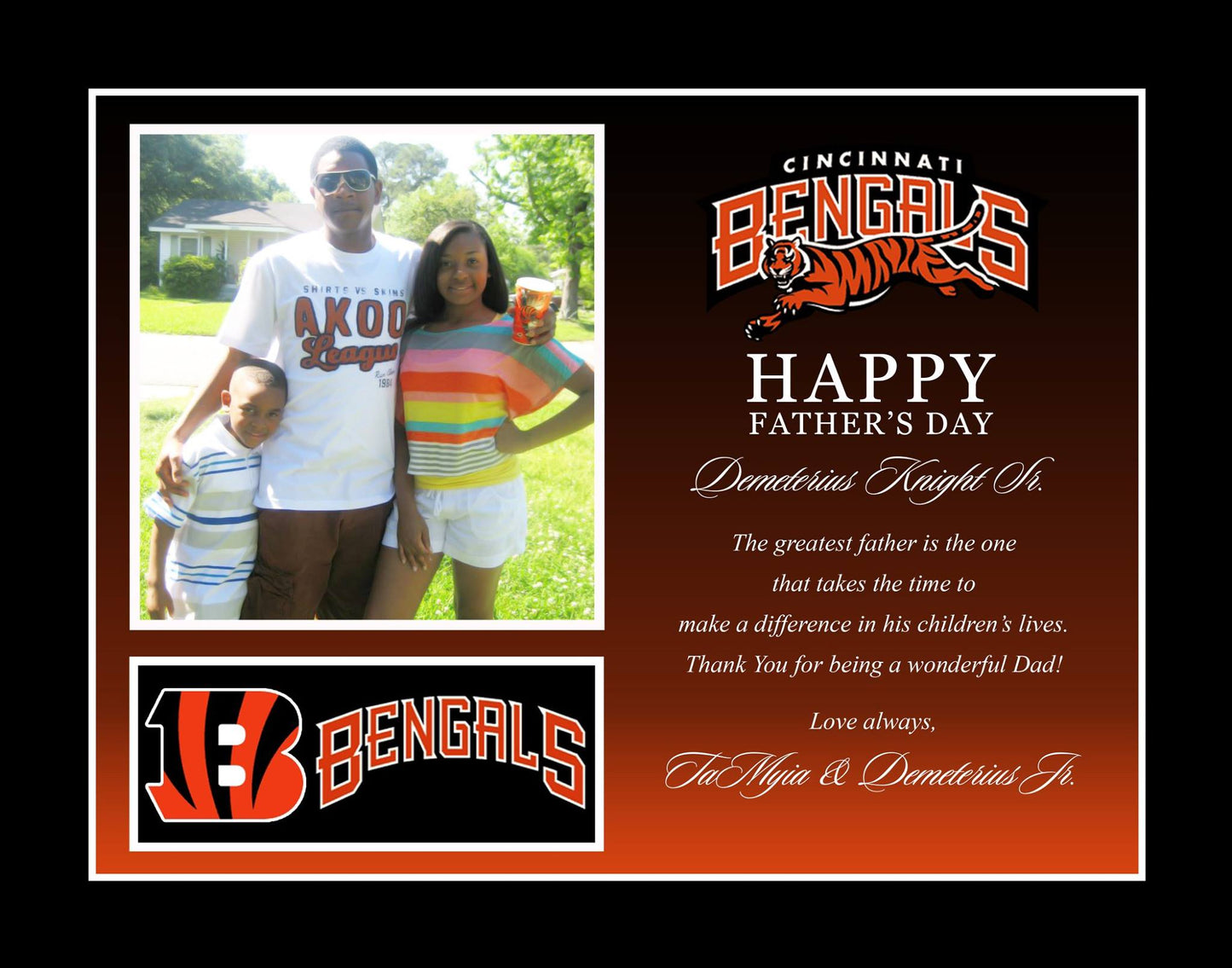 Custom Father's Day Plaques FRAME INCLUDED